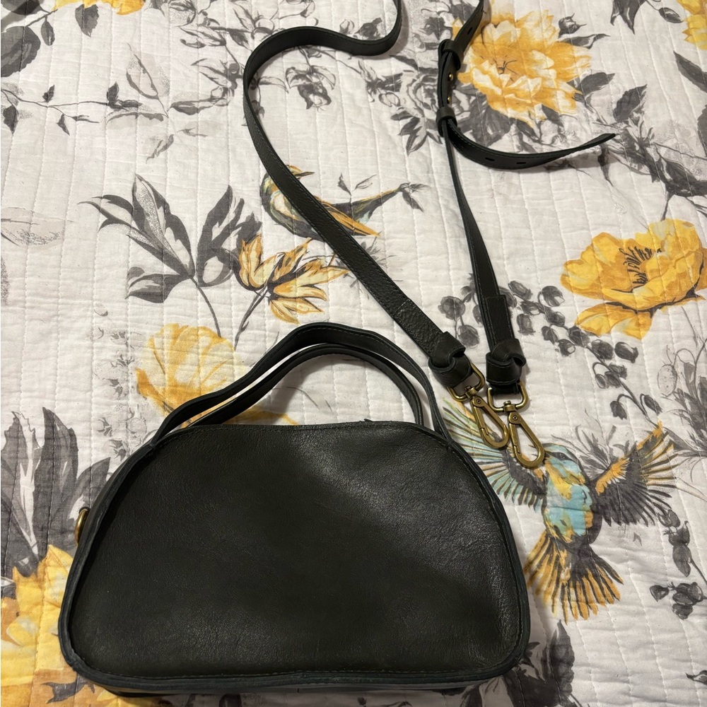 Madewell Green Leather Crossbody